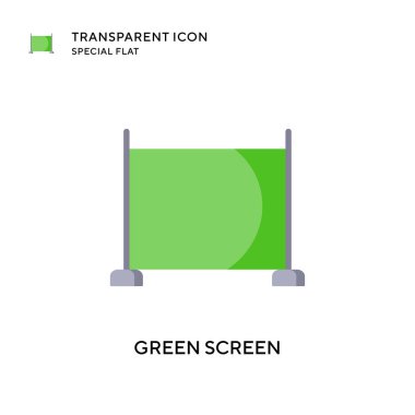 Yeşil ekran vektör simgesi. Düz çizim. EPS 10 vektörü.