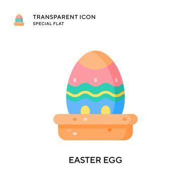 Paskalya yumurtası ikonu. Düz çizim. EPS 10 vektörü.