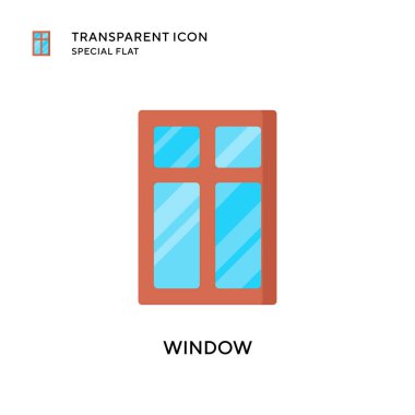 Pencere vektör simgesi. Düz çizim. EPS 10 vektörü.