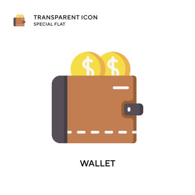 Cüzdan vektör simgesi. Düz çizim. EPS 10 vektörü.