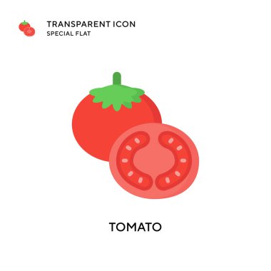 Domates vektör simgesi. Düz çizim. EPS 10 vektörü.