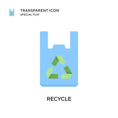 Vektör simgesini geri dönüştür. Düz çizim. EPS 10 vektörü.