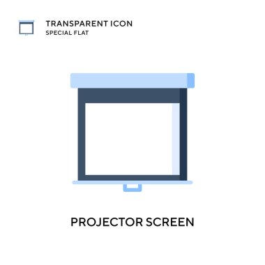 Projektör ekran vektör simgesi. Düz çizim. EPS 10 vektörü.
