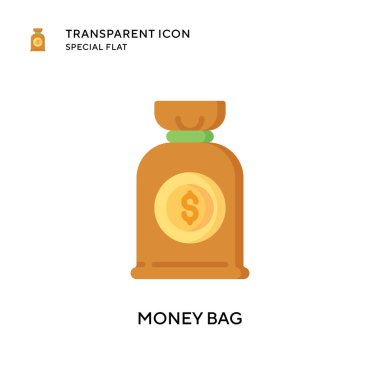 Para çantası vektör simgesi. Düz çizim. EPS 10 vektörü.