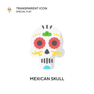 Meksika kafatası vektör simgesi. Düz çizim. EPS 10 vektörü.