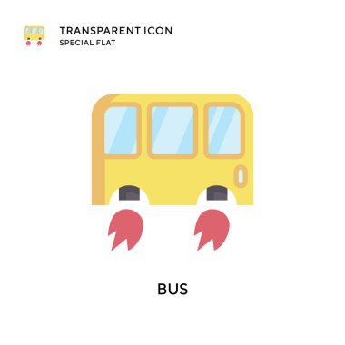Otobüs vektör simgesi. Düz çizim. EPS 10 vektörü.