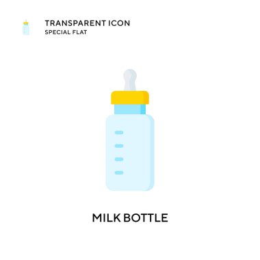 Süt şişesi vektör simgesi. Düz çizim. EPS 10 vektörü.