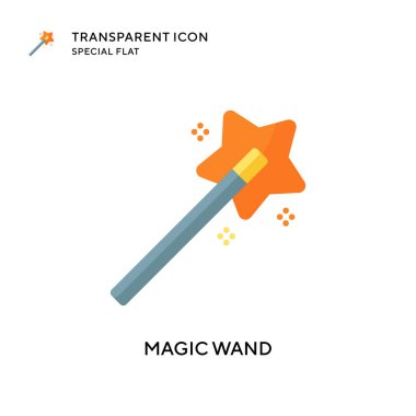Sihirli değnek vektör simgesi. Düz çizim. EPS 10 vektörü.