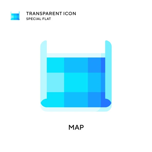 Ícone Vetorial Mapa Ilustração Estilo Plano Vetor Eps — Vetor de Stock