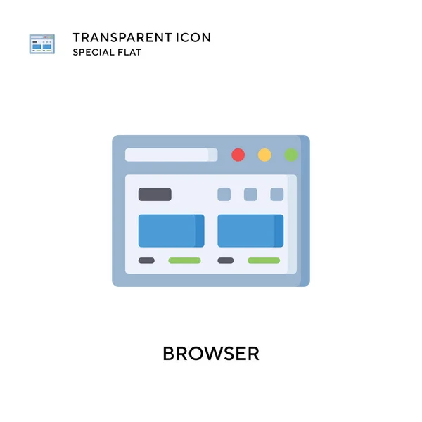 Icona Del Vettore Del Browser Illustrazione Stile Piatto Vettore Eps — Vettoriale Stock