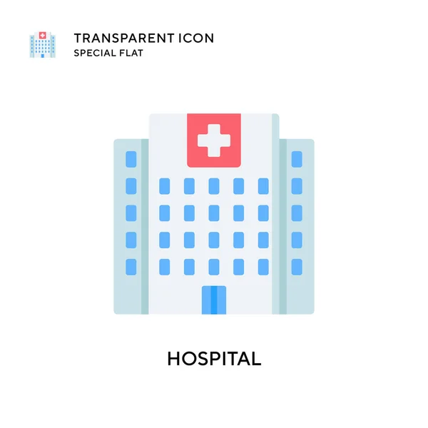 Icono Vectorial Hospital Ilustración Estilo Plano Eps Vector — Archivo Imágenes Vectoriales