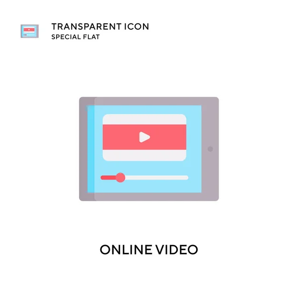 Online Διανυσματικό Εικονίδιο Βίντεο Επίπεδη Απεικόνιση Στυλ Διανυσματικό Eps — Διανυσματικό Αρχείο