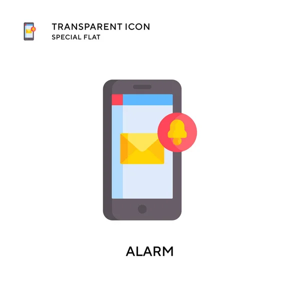 Icono Del Vector Alarma Ilustración Estilo Plano Eps Vector — Archivo Imágenes Vectoriales