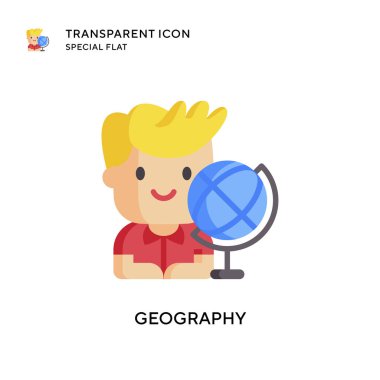 Coğrafya vektör simgesi. Düz çizim. EPS 10 vektörü.