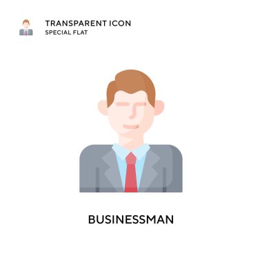 İş adamı vektör simgesi. Düz çizim. EPS 10 vektörü.