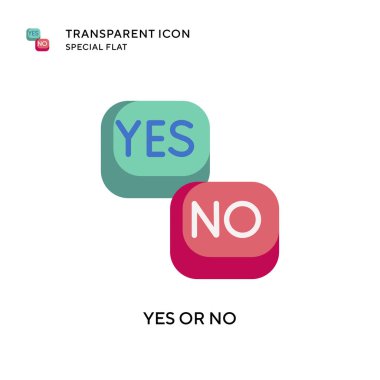 Evet ya da hayır vektör simgesi. Düz çizim. EPS 10 vektörü.