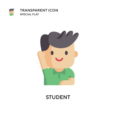 Öğrenci vektör simgesi. Düz çizim. EPS 10 vektörü.