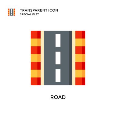 Yol vektör simgesi. Düz çizim. EPS 10 vektörü.