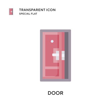 Kapı vektör simgesi. Düz çizim. EPS 10 vektörü.