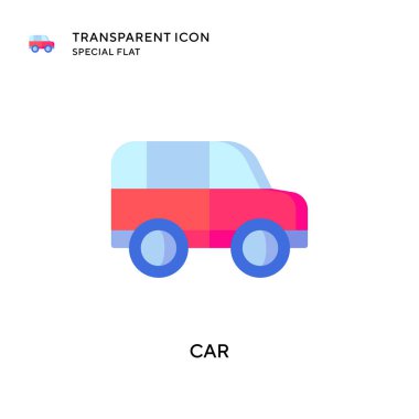 Araba vektör simgesi. Düz çizim. EPS 10 vektörü.