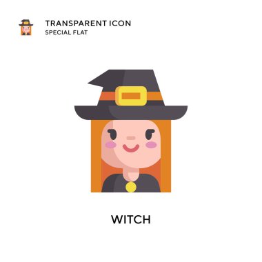 Cadı vektör simgesi. Düz çizim. EPS 10 vektörü.