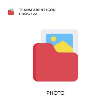 Fotoğraf vektör simgesi. Düz çizim. EPS 10 vektörü.