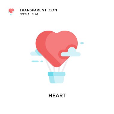 Kalp vektör simgesi. Düz çizim. EPS 10 vektörü.