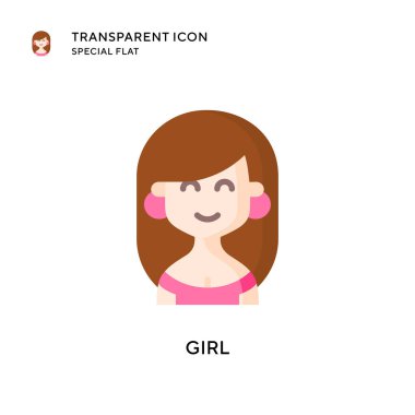 Kız vektör simgesi. Düz çizim. EPS 10 vektörü.