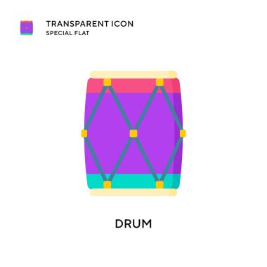 Davul vektör simgesi. Düz çizim. EPS 10 vektörü.