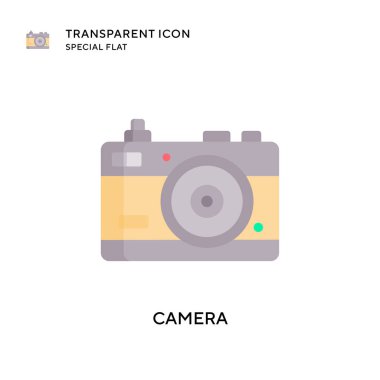 Kamera vektör simgesi. Düz çizim. EPS 10 vektörü.