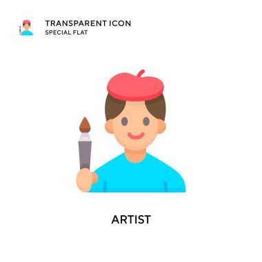 Sanatçı vektör simgesi. Düz çizim. EPS 10 vektörü.