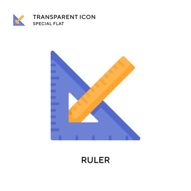 Cetvel vektör simgesi. Düz çizim. EPS 10 vektörü.