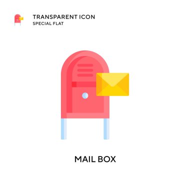 Posta kutusu vektör simgesi. Düz çizim. EPS 10 vektörü.