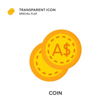 Sikke vektör simgesi. Düz çizim. EPS 10 vektörü.