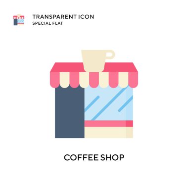 Kahve dükkanı vektör ikonu. Düz çizim. EPS 10 vektörü.