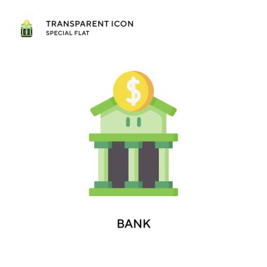 Banka vektör simgesi. Düz çizim. EPS 10 vektörü.