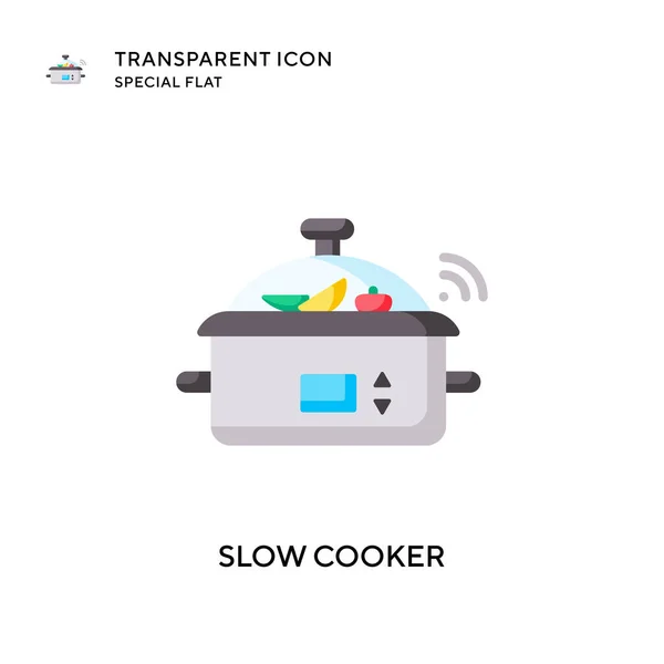 Slow Cooker Vector Icon Flat Style Illustration Eps Vector — Stock Vector