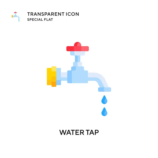 Значок Вектора Водяного Крана Иллюстрация Плоском Стиле Вектор Eps — стоковый вектор