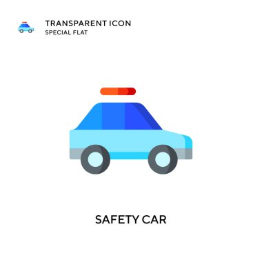 Güvenli araba vektör simgesi. Düz çizim. EPS 10 vektörü.