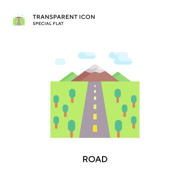 Yol vektör simgesi. Düz çizim. EPS 10 vektörü.