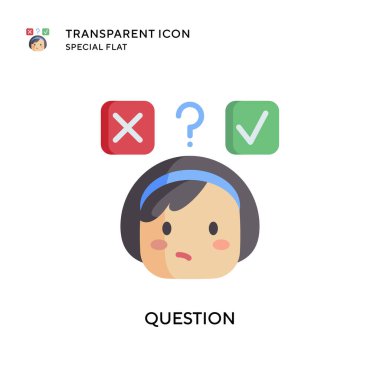 Soru vektör simgesi. Düz çizim. EPS 10 vektörü.