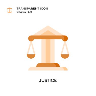 Adalet vektör ikonu. Düz çizim. EPS 10 vektörü.