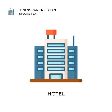 Otel vektör simgesi. Düz çizim. EPS 10 vektörü.