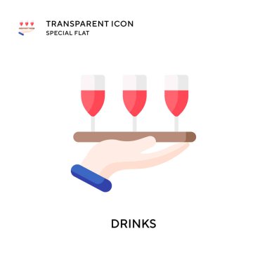 İçki vektör simgesi. Düz çizim. EPS 10 vektörü.