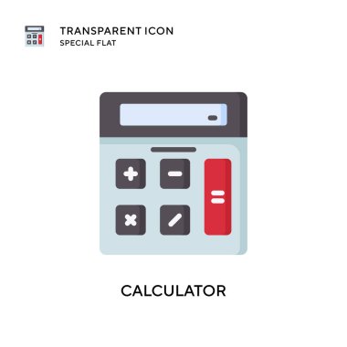 Hesap makinesi vektör simgesi. Düz çizim. EPS 10 vektörü.