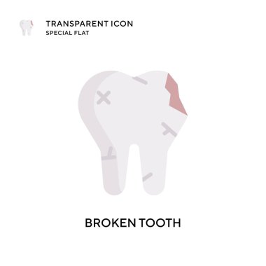 Kırık diş vektörü ikonu. Düz çizim. EPS 10 vektörü.