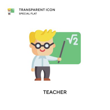 Öğretmen vektör simgesi. Düz çizim. EPS 10 vektörü.