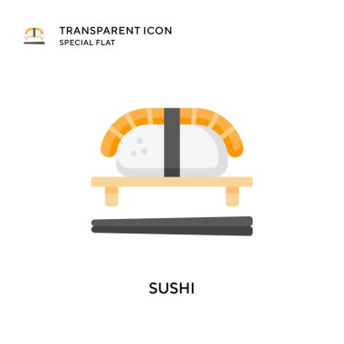 Suşi vektör simgesi. Düz çizim. EPS 10 vektörü.