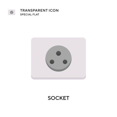 Soket vektör simgesi. Düz çizim. EPS 10 vektörü.