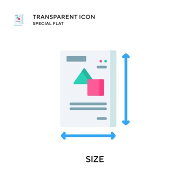 Boyut vektör simgesi. Düz çizim. EPS 10 vektörü.